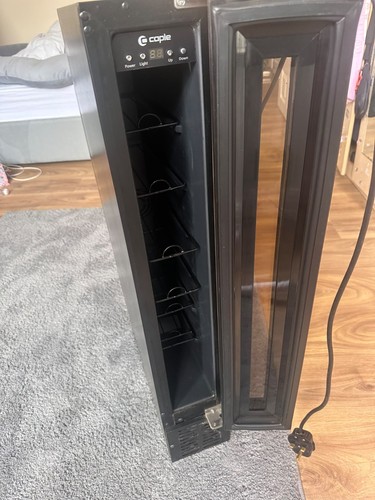 Caple black glass single door