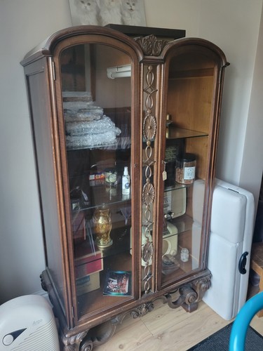 Vintage display cabinet glass - cabinet,