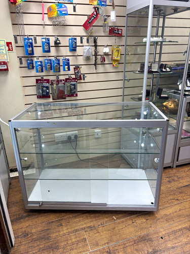 Glass retail counter showcase - retail,
