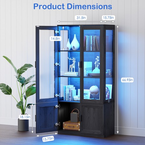 Farmhouse display cabinet - 67",