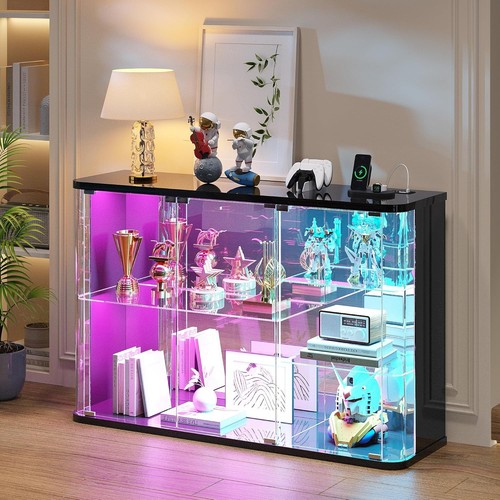 Glass display cabinet with rgb - display,