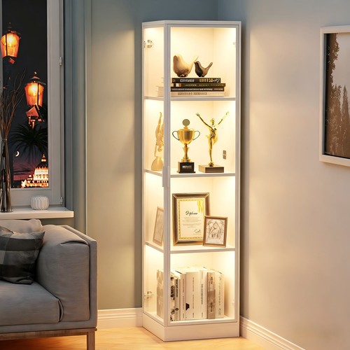 Corner display case with - display,