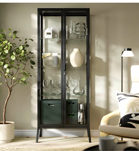 Black metal glass display - metal, &