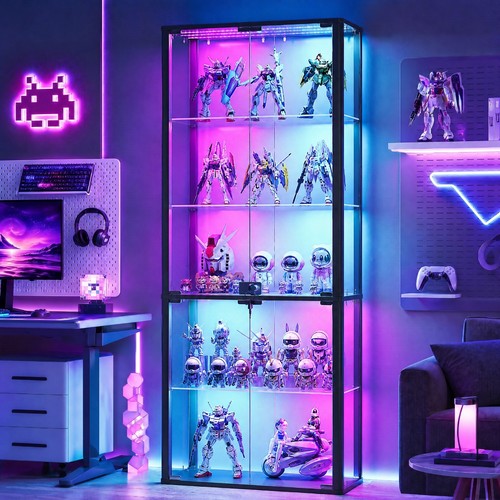 Tier glass display cabinet - 5-tier,