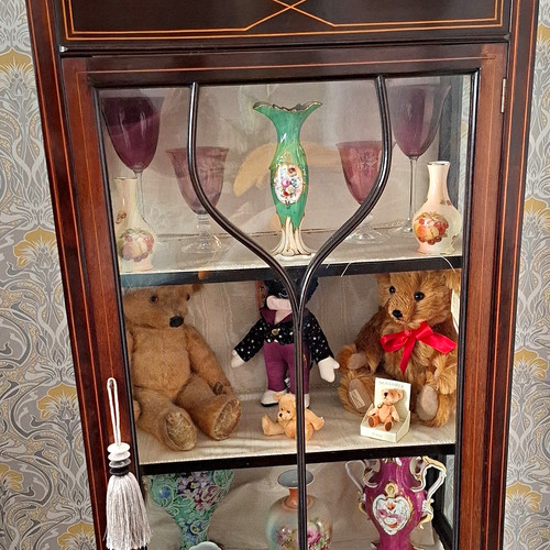 Brown wood glass front - &,