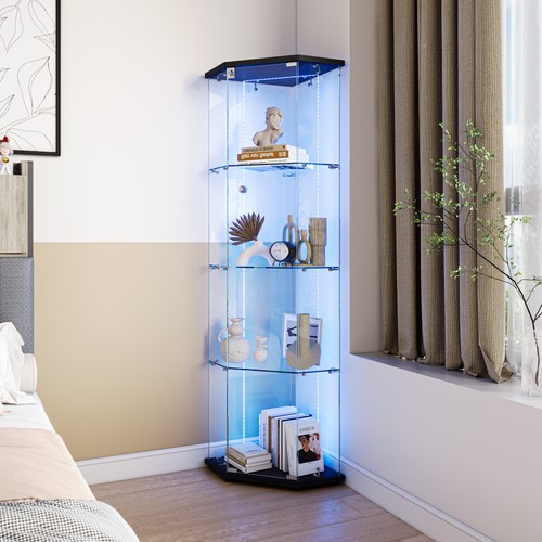 Glass display cabinet corner - glass,