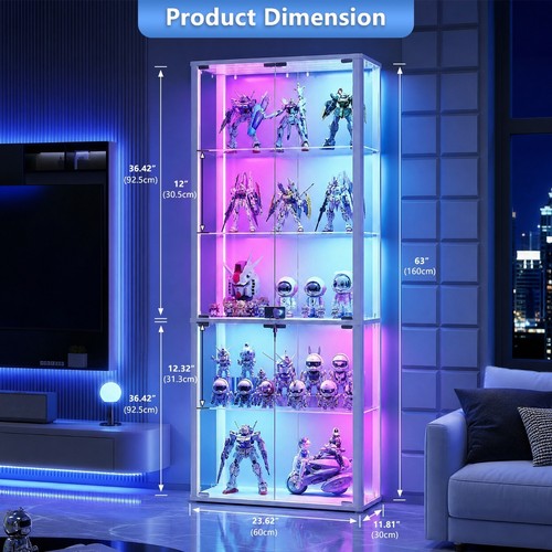 Tier glass display cabinet - 5-tier,