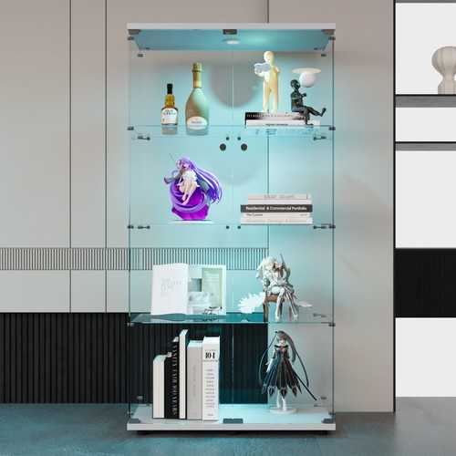 Tier glass display cabinet - glass,