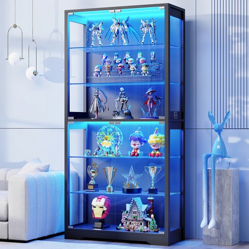 Tier glass display case with - glass,