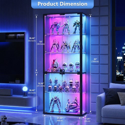 Tier glass display cabinet - 5-tier,