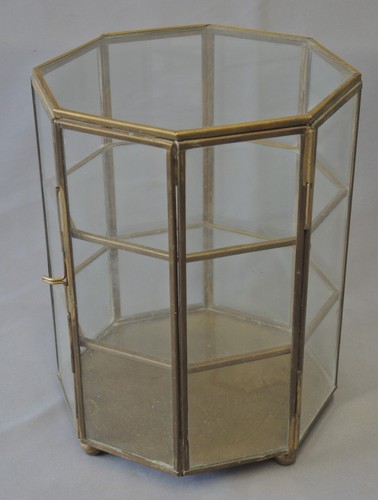 Handmade octagonal brass glass - handmade, brass/glass