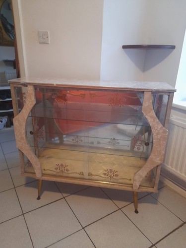 Floral glass display cabinet - glass,