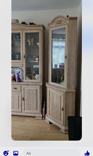 2pc display cabinet set beige - display,