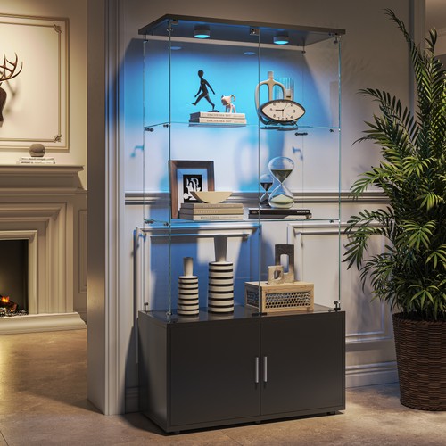 Glass display cabinet with led - cabinet,