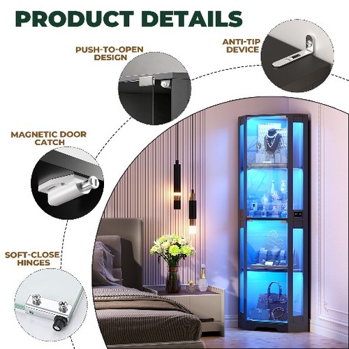 Brottar corner glass display - brottar,