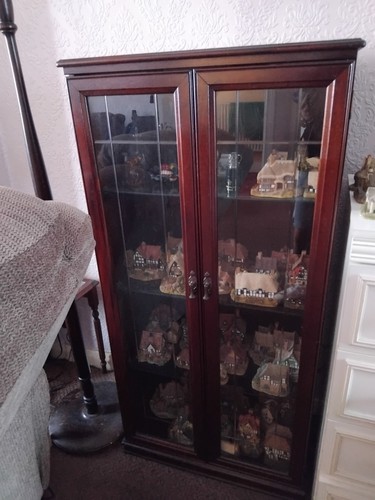 Wood glass display cabinet - wood, &