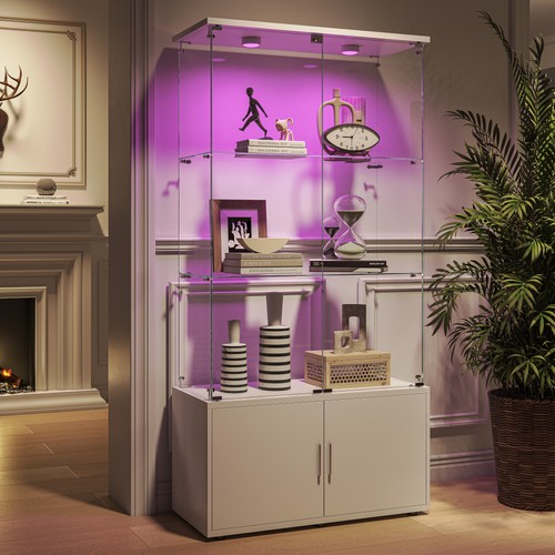 Glass display cabinet with led - display,
