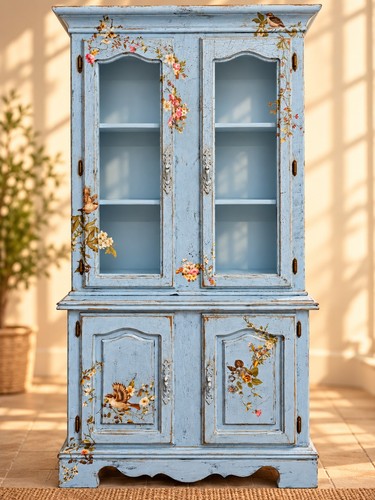 Vintage blue floral display - vintage,